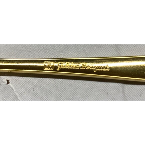Gold Electroplate J H Carlyle Golden Bouquet 4 Piece Setting For 1 - Picture 9 of 9